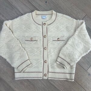 Urban Revivo Cream Button-Up Cardigan